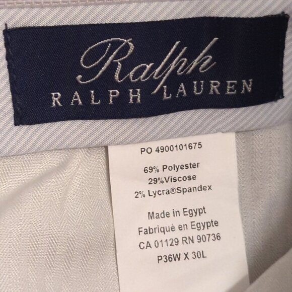 Ralph Lauren Mens 36x30 Medium Gray Plaid Dress Pants Comfort Flex Flat Front - Picture 4 of 12